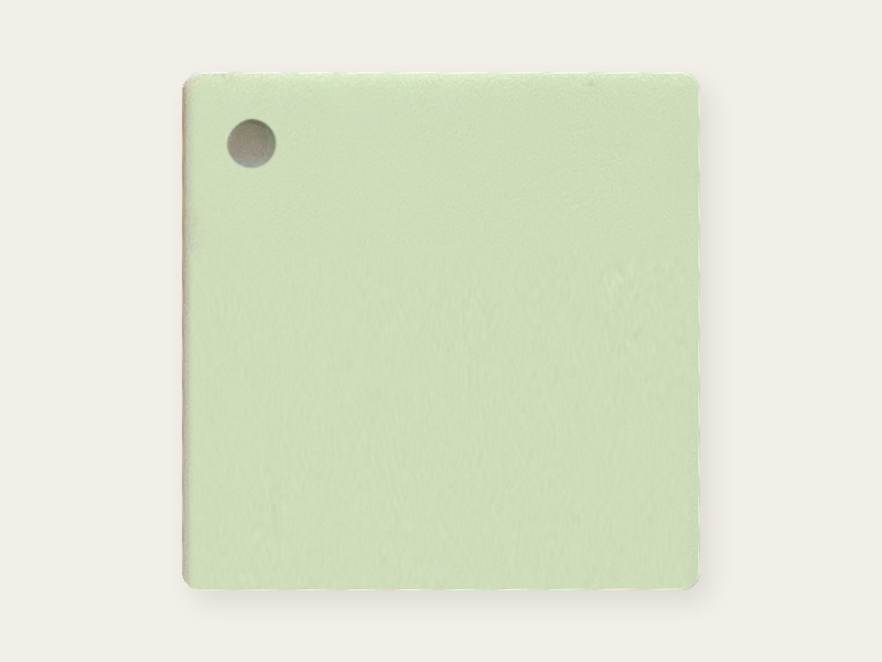 Matte-side photograph of Mint Cream opaque DAMOYE pastel cast acrylic.