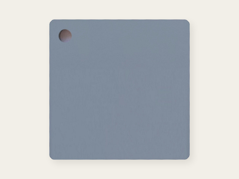 Matte-side photograph of Dusty Blue opaque DAMOYE pastel cast acrylic.