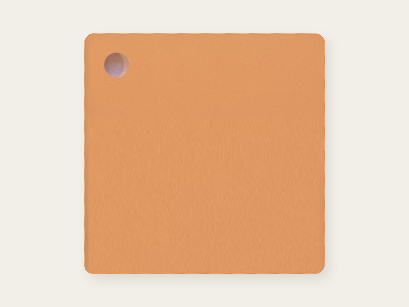 Matte-side photograph of Apricot opaque DAMOYE pastel cast acrylic.