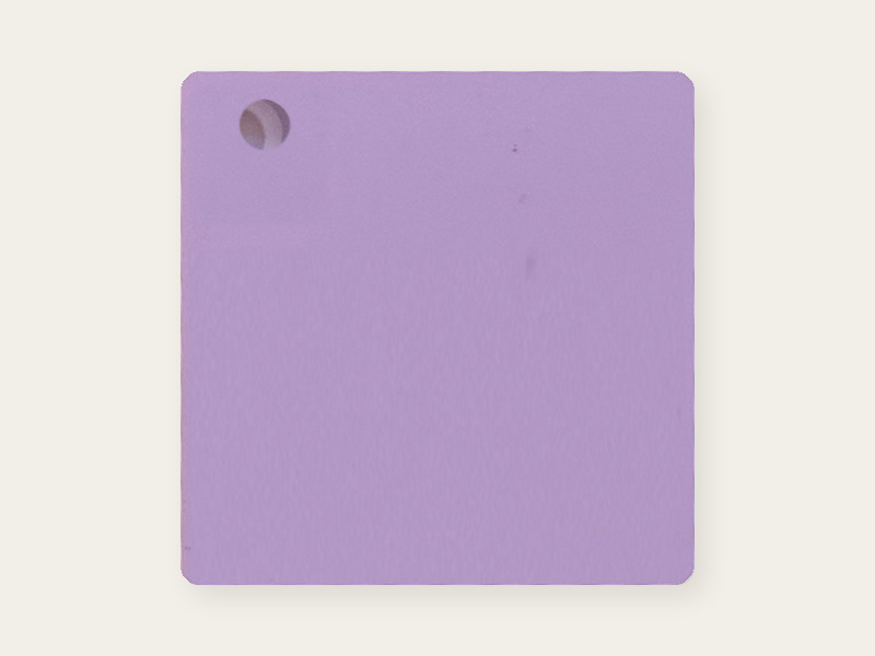 Matte-side photograph of Soft Lavender opaque DAMOYE pastel cast acrylic.