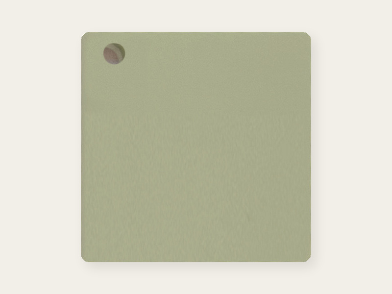 Matte-side photograph of Pistachio opaque DAMOYE pastel cast acrylic.