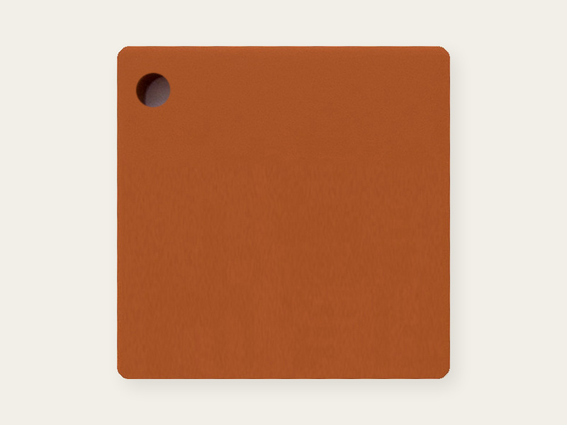Matte-side photograph of Nutmeg opaque DAMOYE pastel cast acrylic.