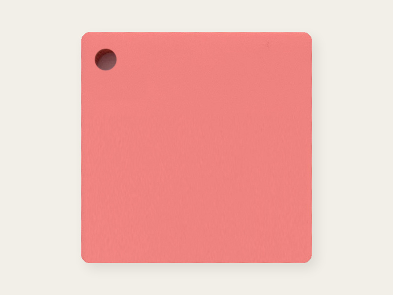 Matte-side photograph of Watermelon opaque DAMOYE pastel cast acrylic.