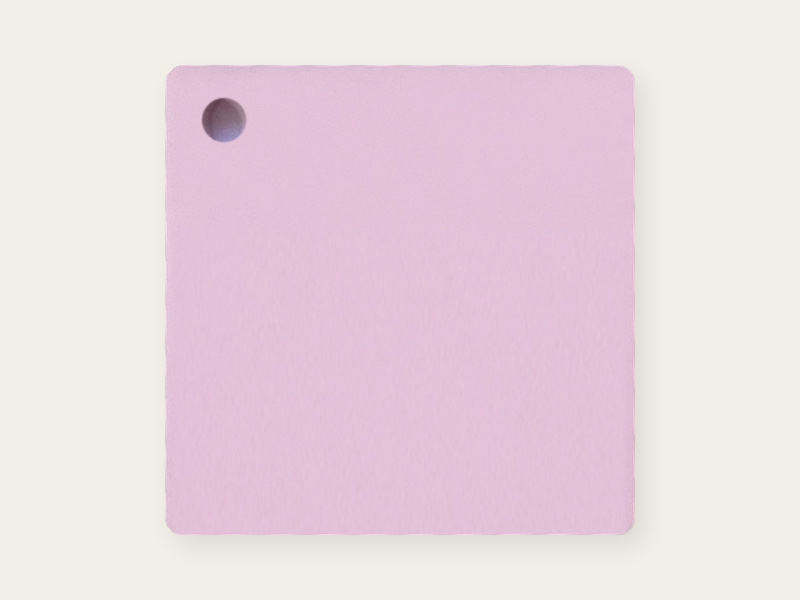 Matte-side photograph of Strawberry Milk opaque DAMOYE pastel cast acrylic.
