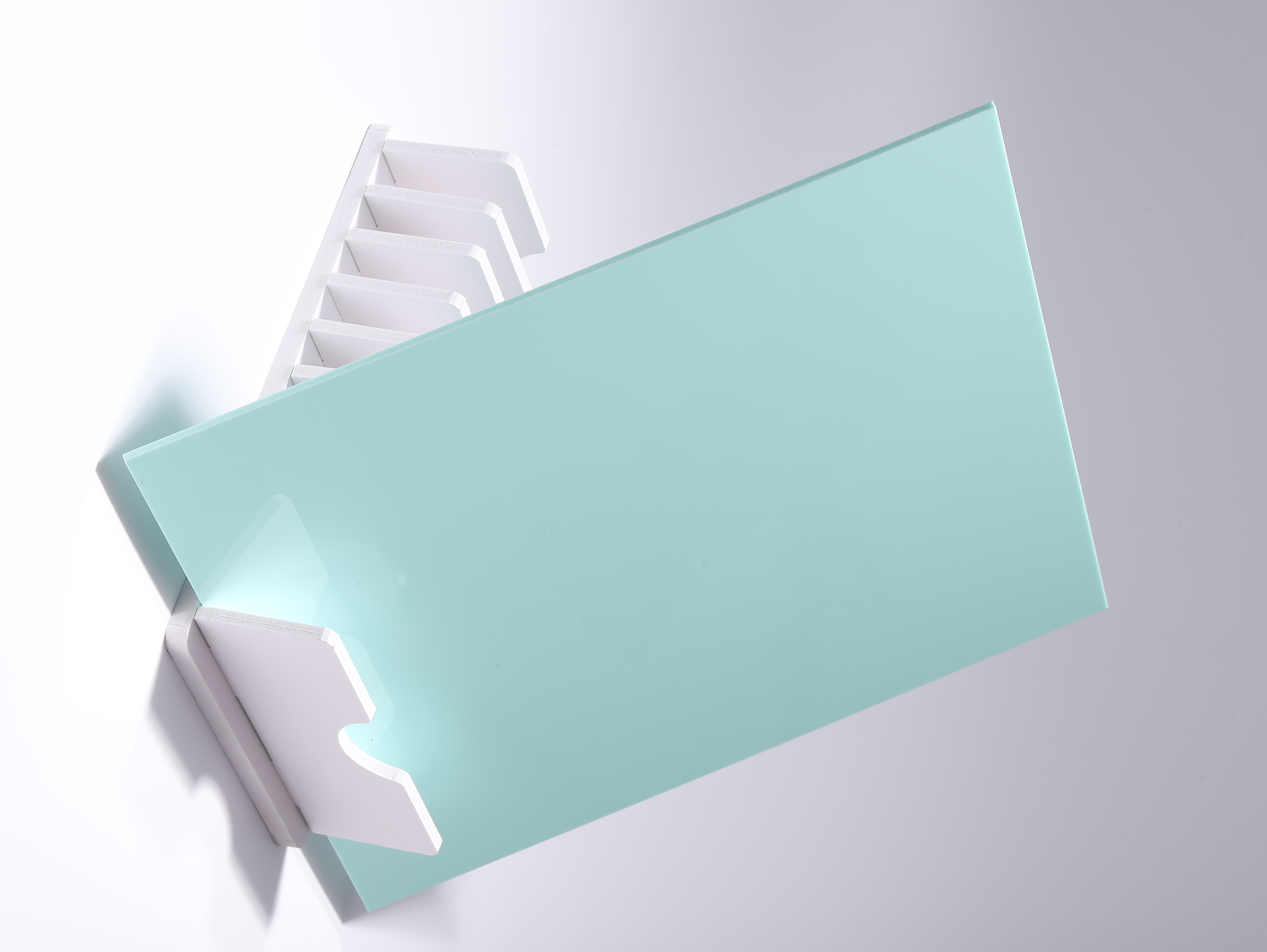 Studio photograph of a Peppermint opaque DAMOYE pastel cast acrylic sheet.